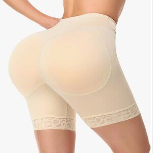 NIP - Women Butt Lifter Padded Lace Shapewear Thicker Butt Enhancer Large Beige